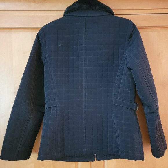 Giacca by Gallery Black Quilted Jacket With Removable Faux Fur Collar - S - Picture 4 of 13